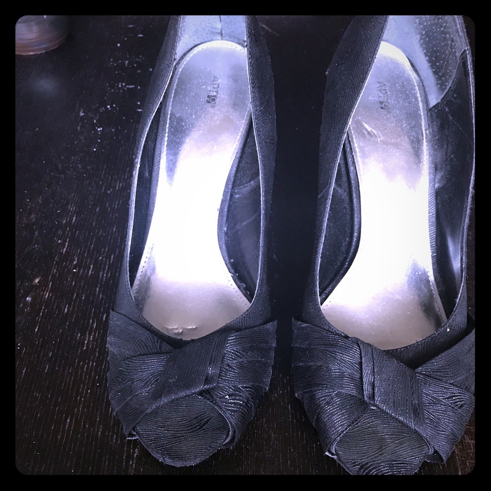 Black open toed heels